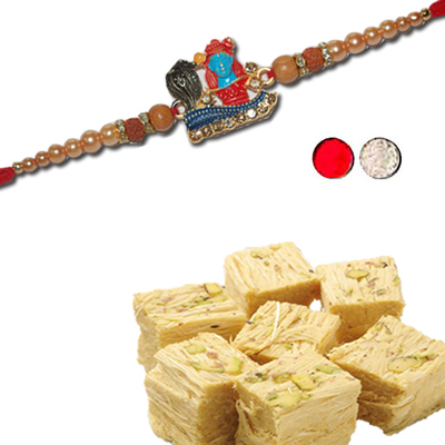 "Rakhi -ZR-5270 A (Single Rakhi),  500gms of Haldiram Soan papdi - Click here to View more details about this Product